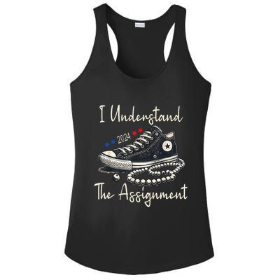 I Understand The Assignment Chucks And Pearls Kamala Harris Ladies PosiCharge Competitor Racerback Tank