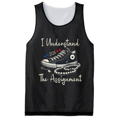 I Understand The Assignment Chucks And Pearls Kamala Harris Mesh Reversible Basketball Jersey Tank