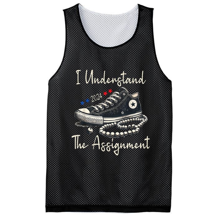 I Understand The Assignment Chucks And Pearls Kamala Harris Mesh Reversible Basketball Jersey Tank