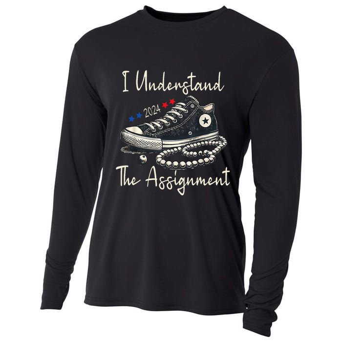 I Understand The Assignment Chucks And Pearls Kamala Harris Cooling Performance Long Sleeve Crew