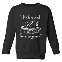 I Understand The Assignment Chucks And Pearls Kamala Harris Toddler Sweatshirt