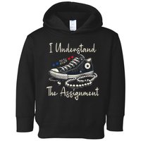 I Understand The Assignment Chucks And Pearls Kamala Harris Toddler Hoodie