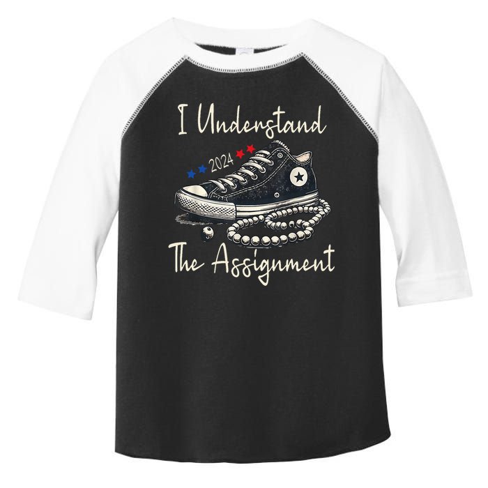 I Understand The Assignment Chucks And Pearls Kamala Harris Toddler Fine Jersey T-Shirt