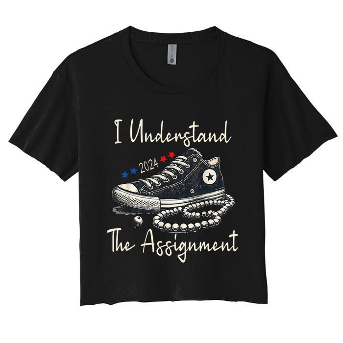 I Understand The Assignment Chucks And Pearls Kamala Harris Crop Top