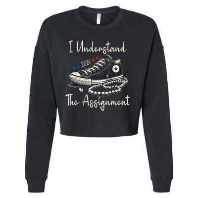 I Understand The Assignment Chucks And Pearls Kamala Harris Cropped Pullover Crew