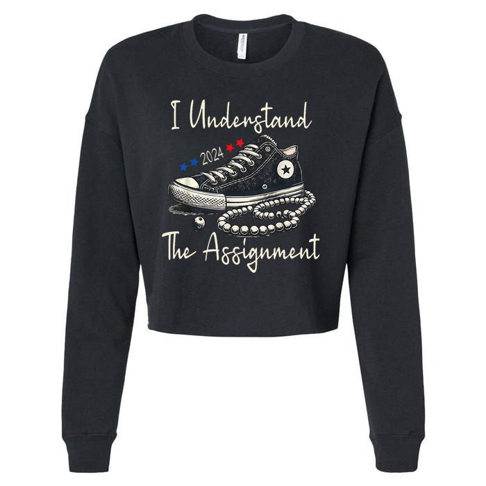 I Understand The Assignment Chucks And Pearls Kamala Harris Cropped Pullover Crew