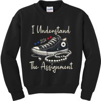 I Understand The Assignment Chucks And Pearls Kamala Harris Kids Sweatshirt