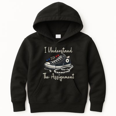 I Understand The Assignment Chucks And Pearls Kamala Harris Kids Hoodie