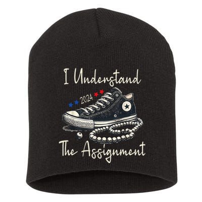 I Understand The Assignment Chucks And Pearls Kamala Harris Short Acrylic Beanie