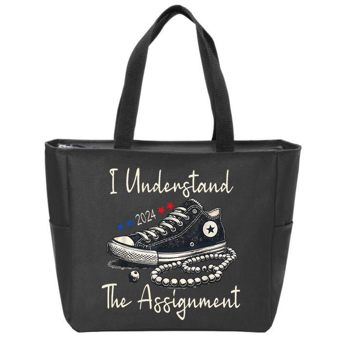 I Understand The Assignment Chucks And Pearls Kamala Harris Zip Tote Bag