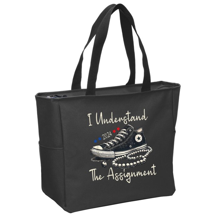 I Understand The Assignment Chucks And Pearls Kamala Harris Zip Tote Bag