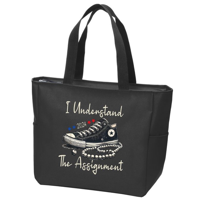 I Understand The Assignment Chucks And Pearls Kamala Harris Zip Tote Bag