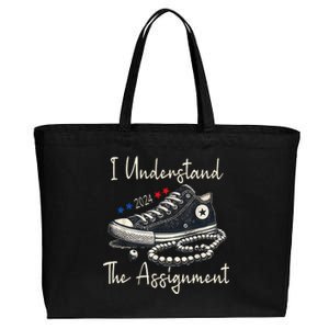 I Understand The Assignment Chucks And Pearls Kamala Harris Cotton Canvas Jumbo Tote