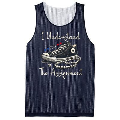 I Understand The Assignment Chucks And Pearls Kamala Harris Mesh Reversible Basketball Jersey Tank