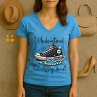 I Understand The Assignment Chucks And Pearls Kamala Harris Women's V-Neck T-Shirt