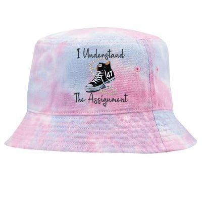 I Understand The Assignment Chucks And Pearls Election 2024 Gift Tie-Dyed Bucket Hat