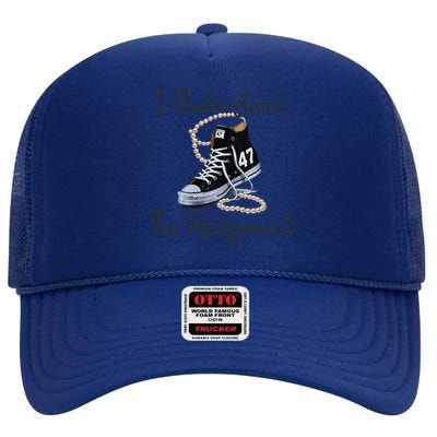 I Understand The Assignment Chucks And Pearls Election 2024 Gift High Crown Mesh Back Trucker Hat