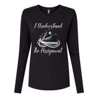 I Understand The Assignment Chucks And Pearls 2024 Election Womens Cotton Relaxed Long Sleeve T-Shirt