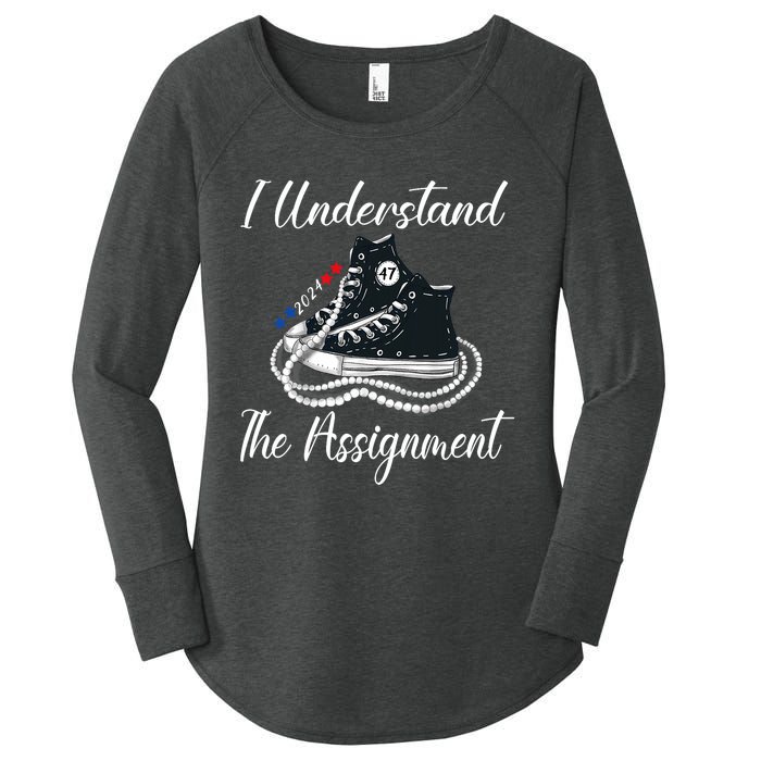 I Understand The Assignment Chucks And Pearls 2024 Election Women's Perfect Tri Tunic Long Sleeve Shirt