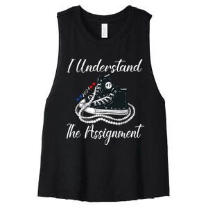 I Understand The Assignment Chucks And Pearls 2024 Election Women's Racerback Cropped Tank