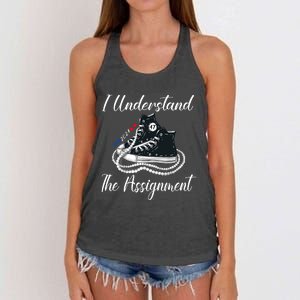 I Understand The Assignment Chucks And Pearls 2024 Election Women's Knotted Racerback Tank