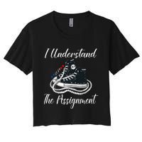 I Understand The Assignment Chucks And Pearls 2024 Election Women's Crop Top Tee