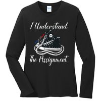 I Understand The Assignment Chucks And Pearls 2024 Election Ladies Long Sleeve Shirt