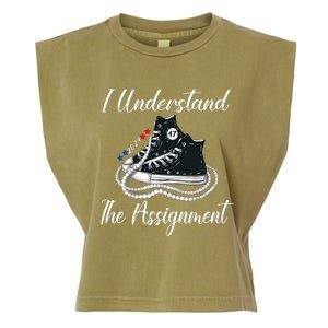 I Understand The Assignment Chucks And Pearls 2024 Election Garment-Dyed Women's Muscle Tee