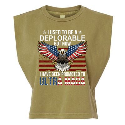 I Used To Be A Deplorable But Now I Have Been Promoted To UltraMAGA Garment-Dyed Women's Muscle Tee