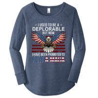 I Used To Be A Deplorable But Now I Have Been Promoted To UltraMAGA Women's Perfect Tri Tunic Long Sleeve Shirt