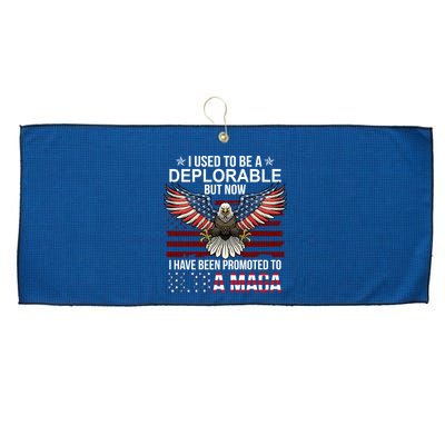 I Used To Be A Deplorable But Now I Have Been Promoted To UltraMAGA Large Microfiber Waffle Golf Towel