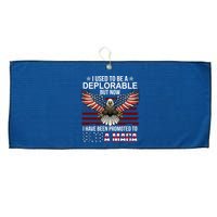 I Used To Be A Deplorable But Now I Have Been Promoted To UltraMAGA Large Microfiber Waffle Golf Towel