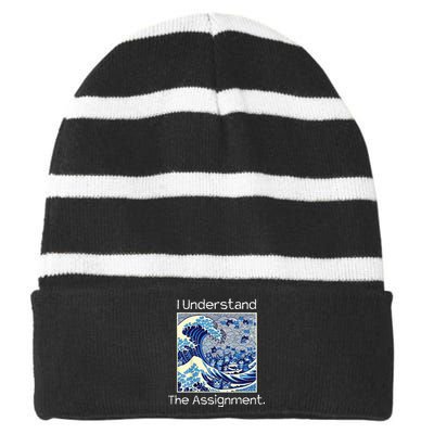 I Understand The Assignment Political Product For Activists Striped Beanie with Solid Band