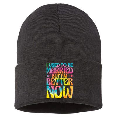 I Used To Be Married But Im Better Now Break up Divorced Sustainable Knit Beanie