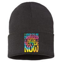 I Used To Be Married But Im Better Now Break up Divorced Sustainable Knit Beanie