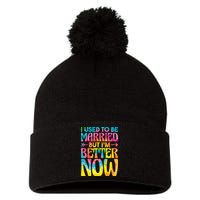 I Used To Be Married But Im Better Now Break up Divorced Pom Pom 12in Knit Beanie