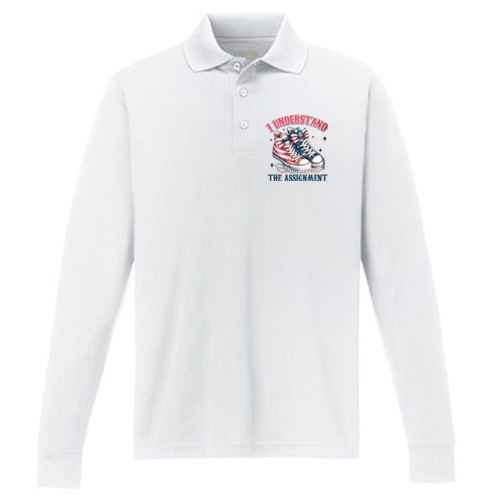 I Understand The Assignment Chucks And Pearls Election 2024 Performance Long Sleeve Polo