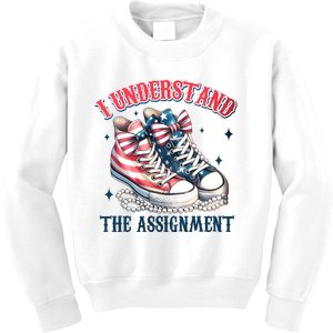 I Understand The Assignment Chucks And Pearls Election 2024 Kids Sweatshirt