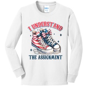 I Understand The Assignment Chucks And Pearls Election 2024 Kids Long Sleeve Shirt