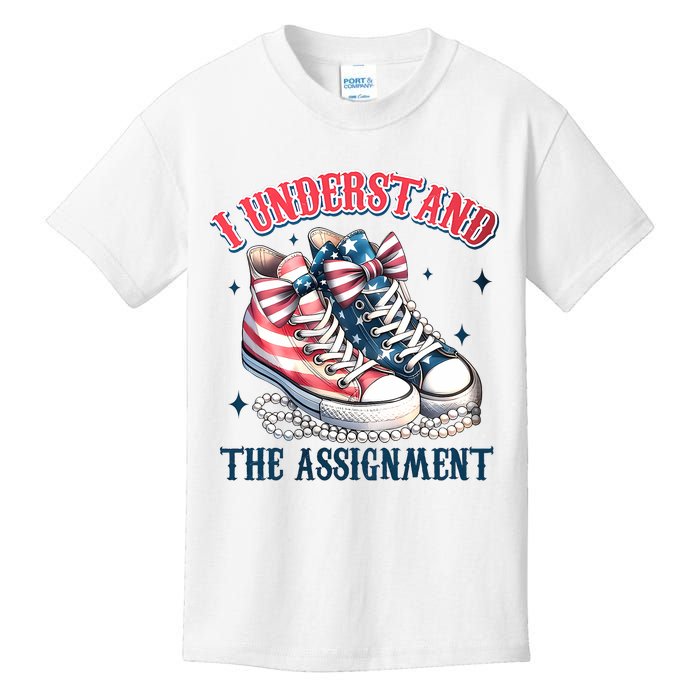 I Understand The Assignment Chucks And Pearls Election 2024 Kids T-Shirt