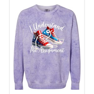 I Understand The Assignment Chucks And Pearls Election 2024 Colorblast Crewneck Sweatshirt