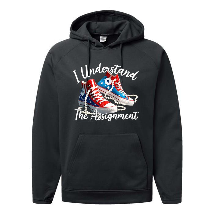 I Understand The Assignment Chucks And Pearls Election 2024 Performance Fleece Hoodie