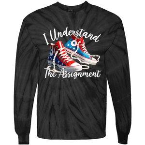 I Understand The Assignment Chucks And Pearls Election 2024 Tie-Dye Long Sleeve Shirt