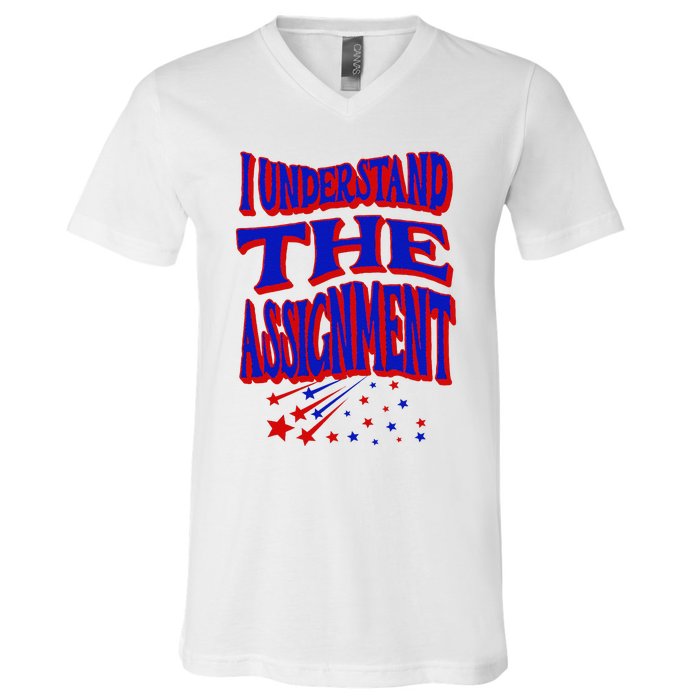 I Understand The Assignment Vote Kamala Harris 2024 V-Neck T-Shirt