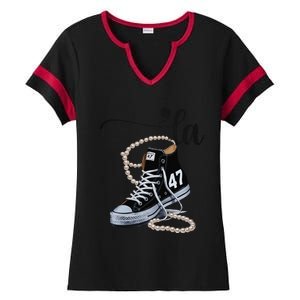 I Understand The Assignment Chucks And Pearls Election 2024 Ladies Halftime Notch Neck Tee