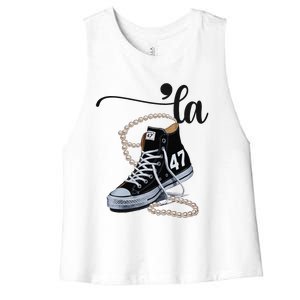 I Understand The Assignment Chucks And Pearls Election 2024 Women's Racerback Cropped Tank