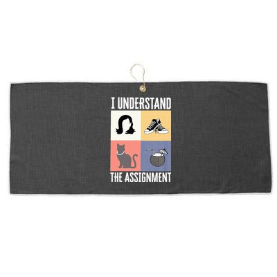 I Understand The Assignment Chucks And Pearls Election 2024 Large Microfiber Waffle Golf Towel