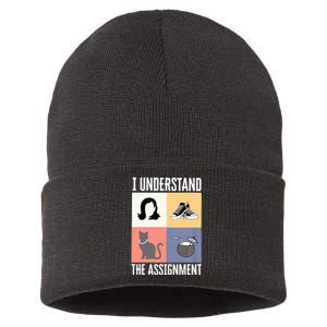 I Understand The Assignment Chucks And Pearls Election 2024 Sustainable Knit Beanie