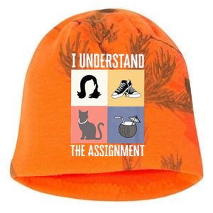 I Understand The Assignment Chucks And Pearls Election 2024 Kati - Camo Knit Beanie