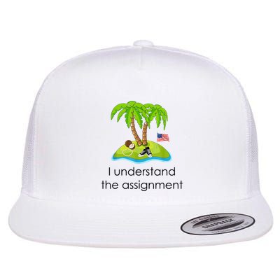 I Understand The Assignment Coconut Tree Kamalaharris Flat Bill Trucker Hat